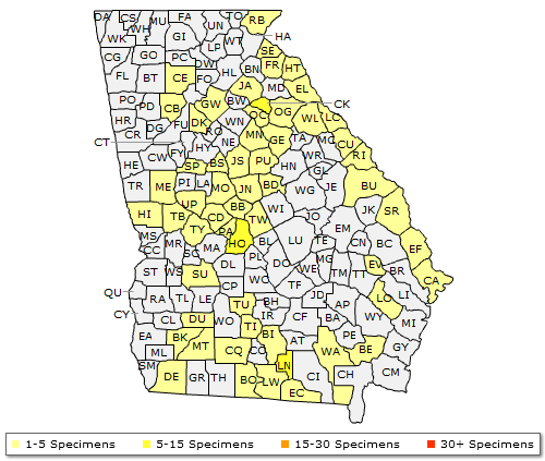 The range of Crataegus uniflora